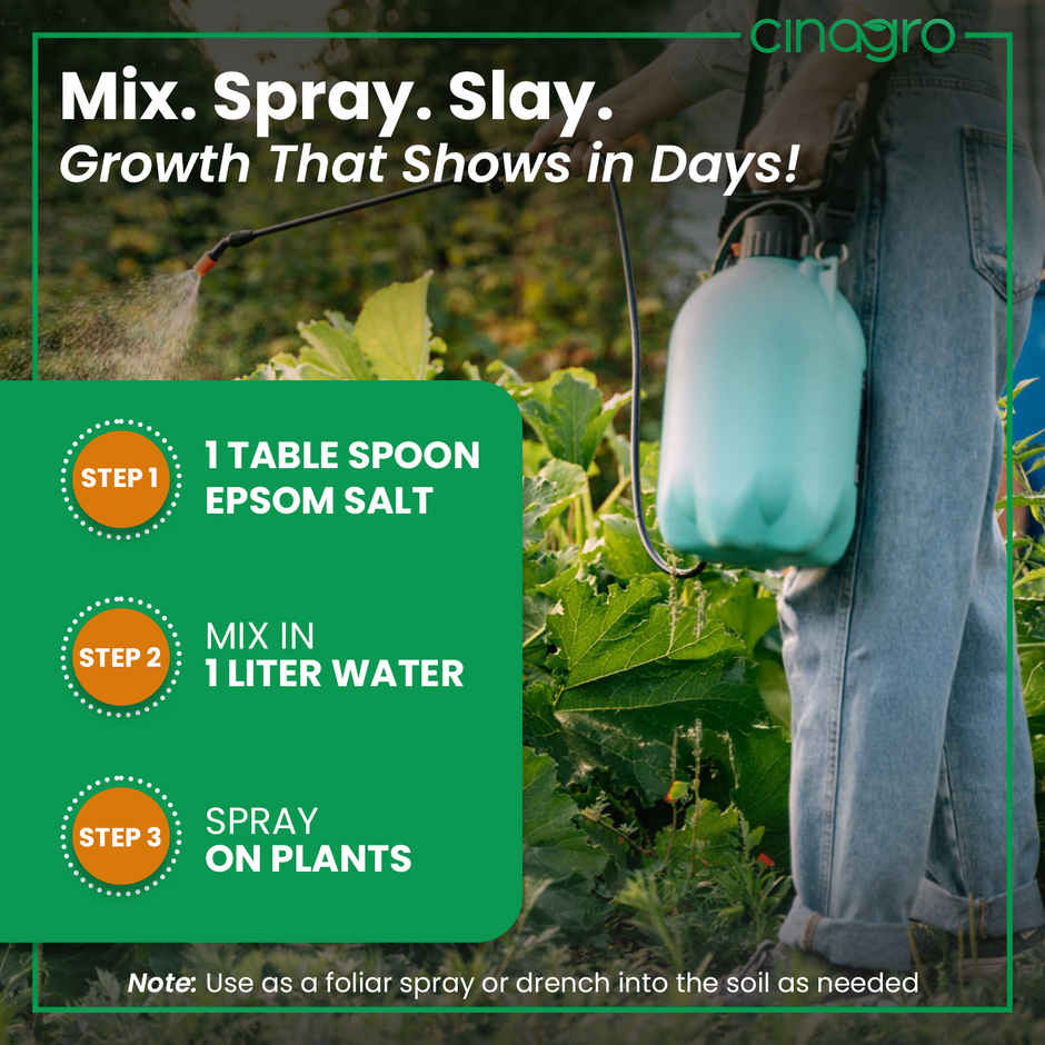 Cinagro Epsom Salt Plant Fertilizer - Magnesium Sulphate, Deters Pests, Speeds Germination