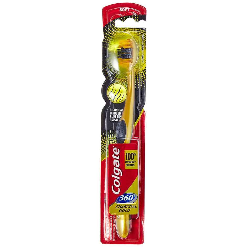 Colgate Toothbrush - 360 Degree Charcoal Gold Soft Bristles