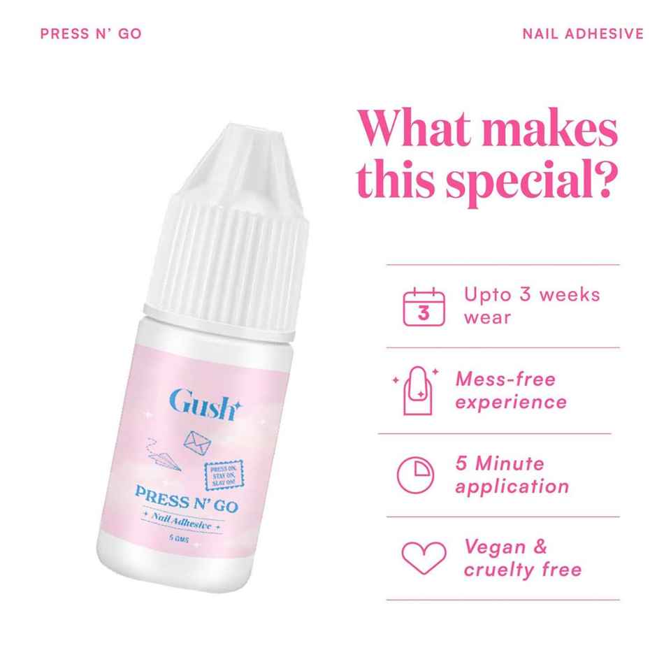 Gush Beauty Press 'N Go Nail Glue | Vegan, Cruelty Free & Toxic Free