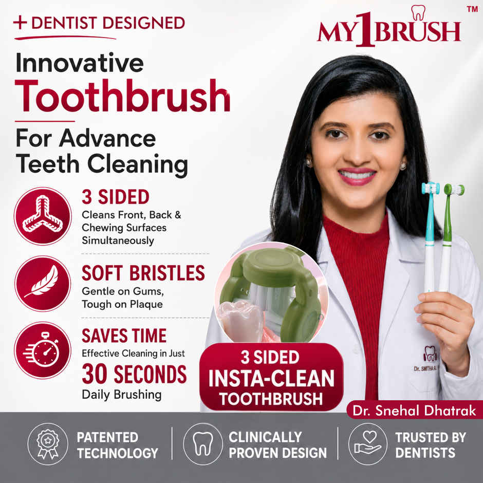 My Orl-Care My1Brush - Couple Pack | 3-Sided Manual Soft Bristle Toothbrush