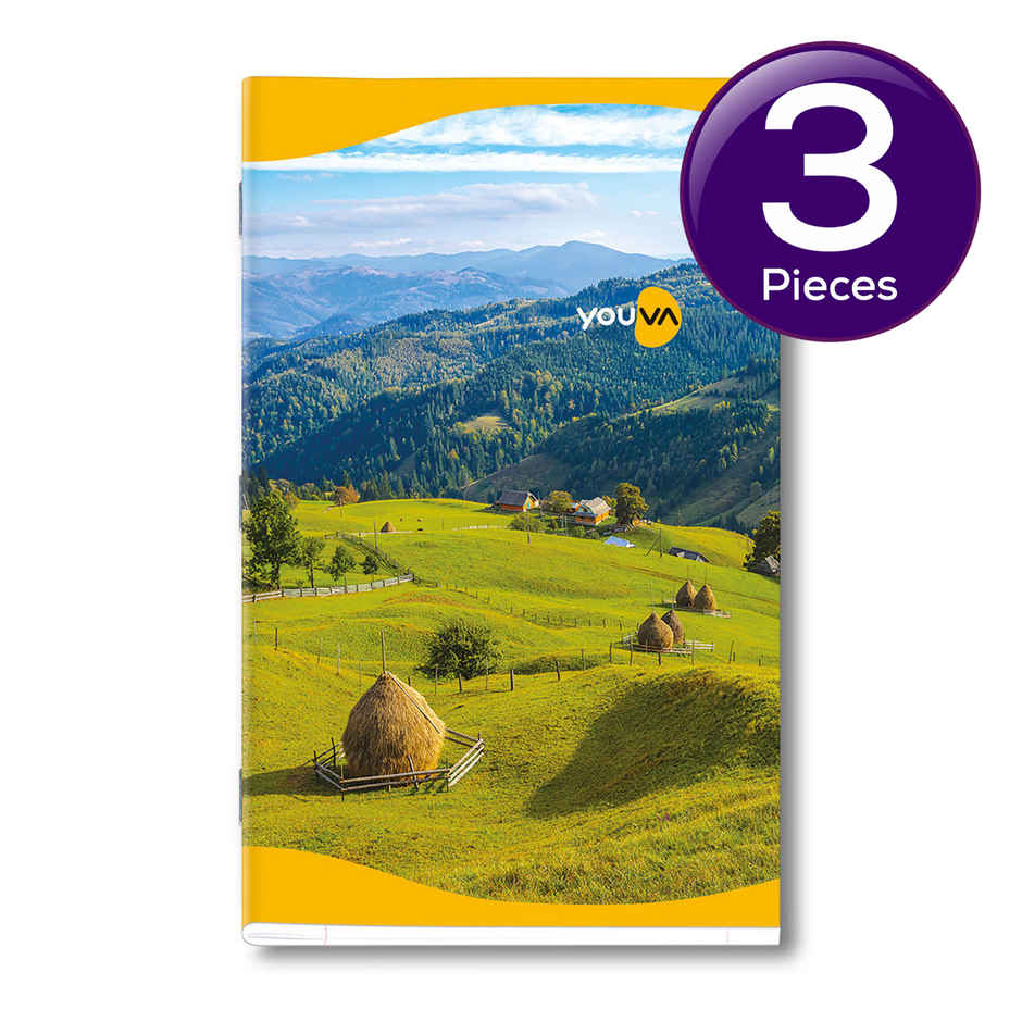 Navneet Youva Soft Bound Single Line Long Notebook 172 Pages 21 cm X 29.7 cm Combo