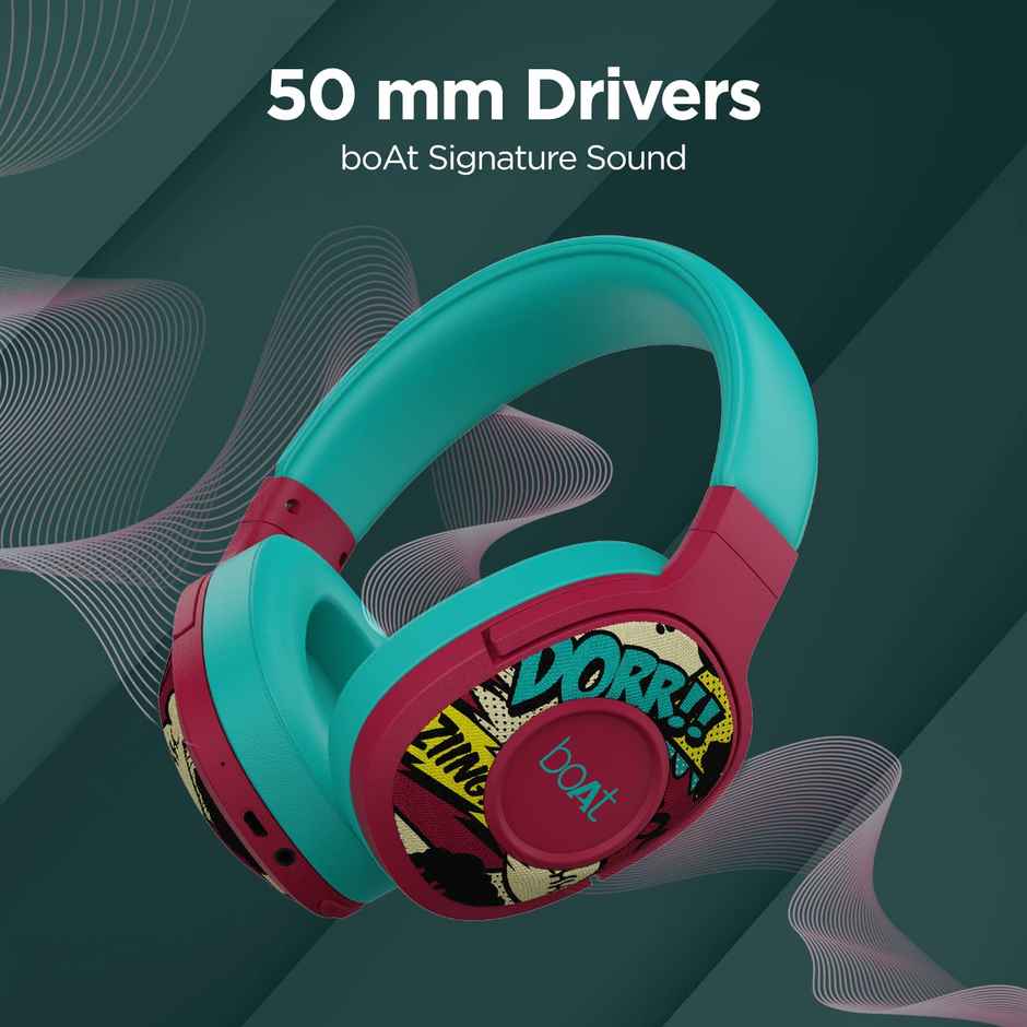 boAt Rockerz 550 Bluetooth Wireless Over Ear Headphones with Upto 20 Hours, 50MM (Maroon Maverick)
