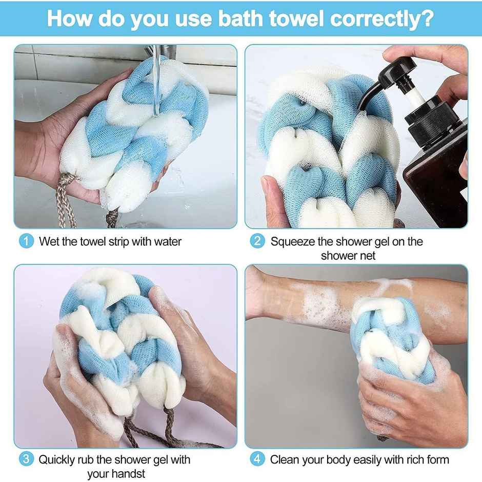 Bronson Professional Loofah Belt Back Scrubber For Bathing - Mix Color