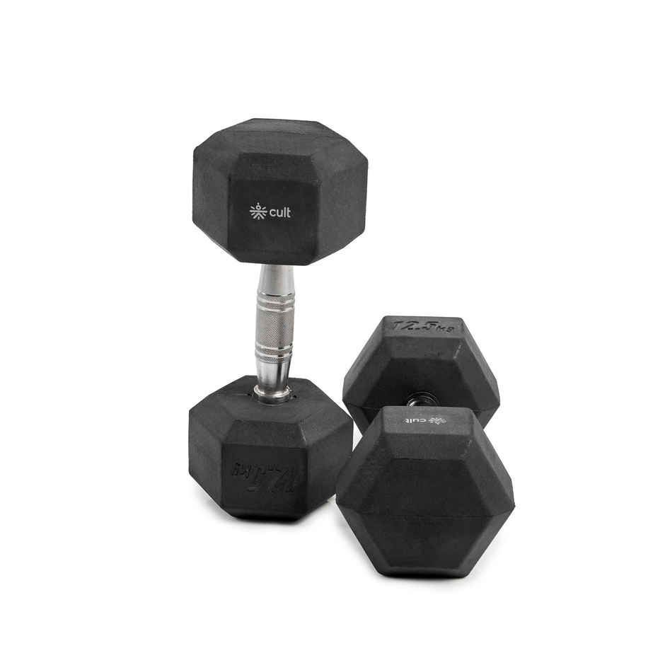 Cult Hex Dumbbell Set (12.5 kg X 2) | Black