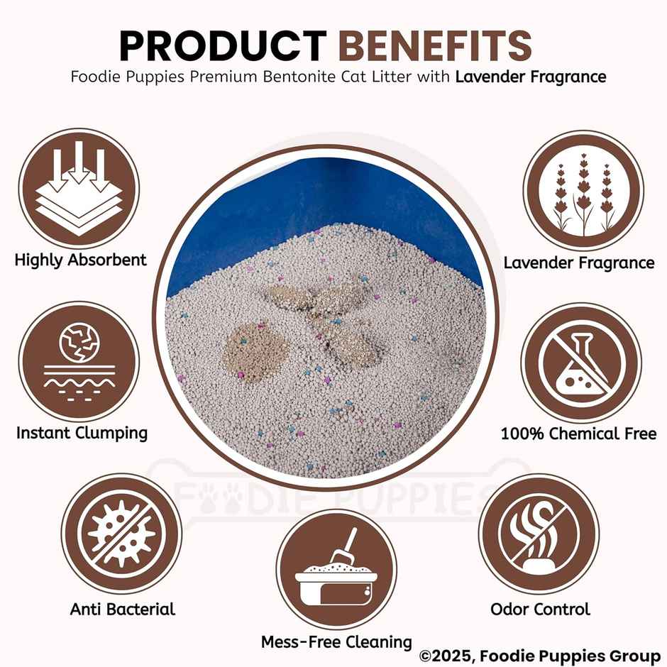 Foodie Puppies Cat Litter Sand with Lavender Fragrance for Cats and Kittens