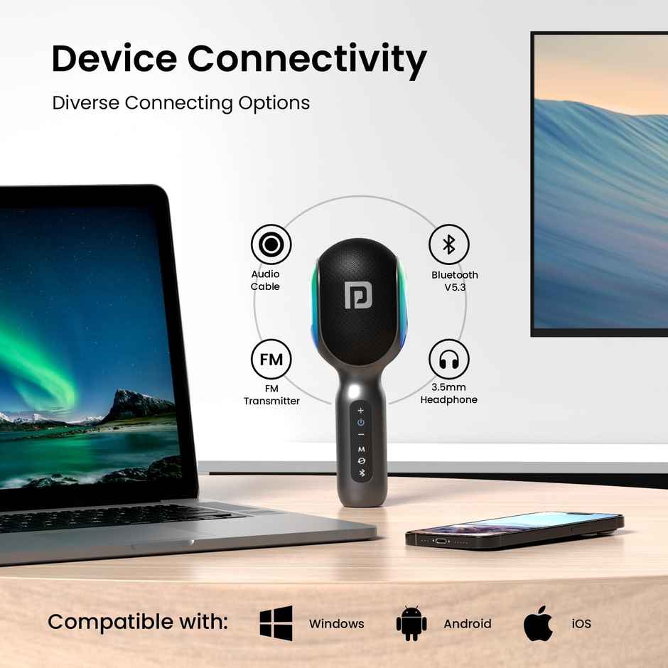 Portronics Dash 2 10 W Speaker - With Wireless Karaoke Mic