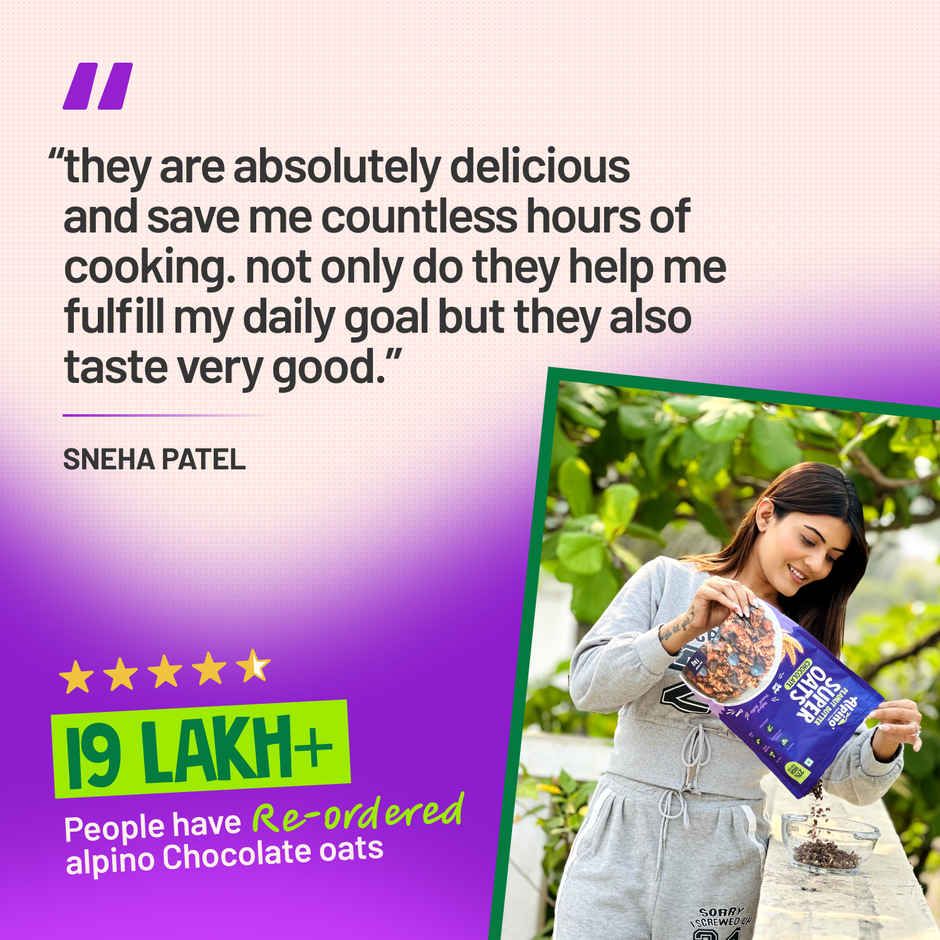 Alpino 22g High Protein Super Oats Chocolate with Almonds & Raisins | No Added Sugar & Salt