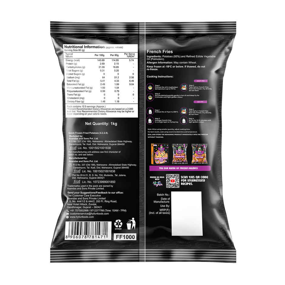 HyFun French Fries, Crispy & Long, Family Pack | Frozen