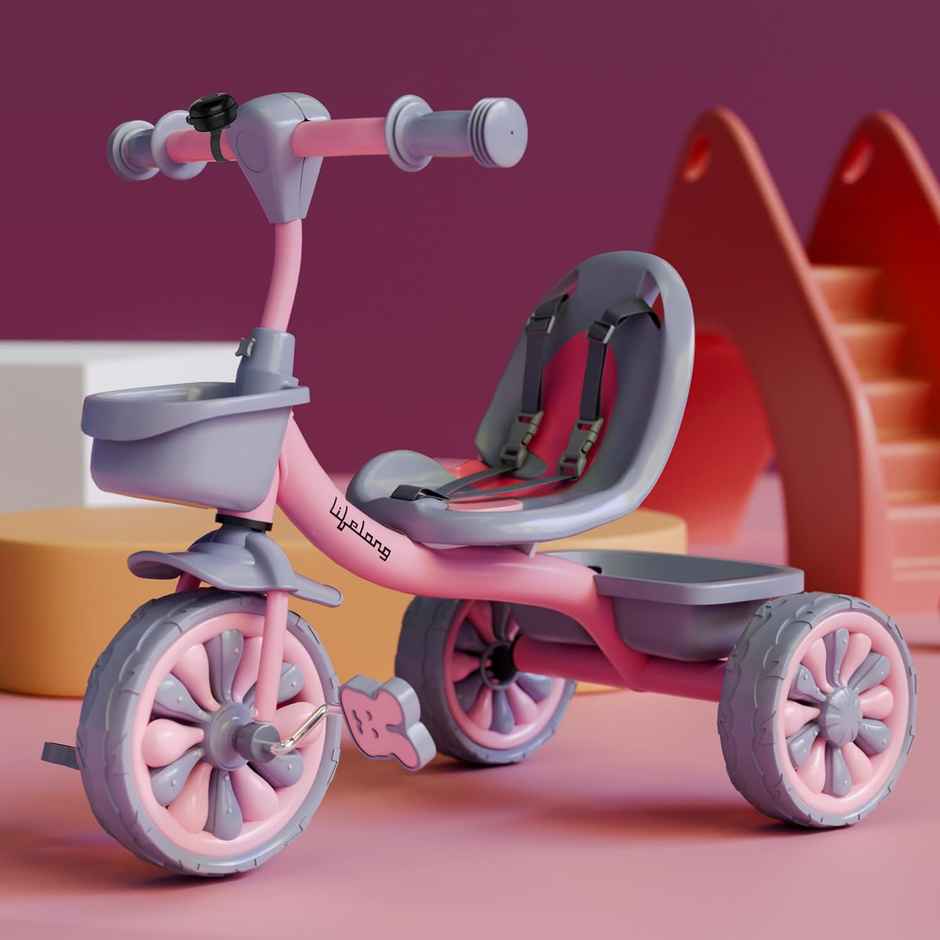Lifelong Trike Cycle For Kids with no push handle| 2-5 Years | 3 EVA Wheels | Bell & Basket | 30Kg Capacity LLKTC05