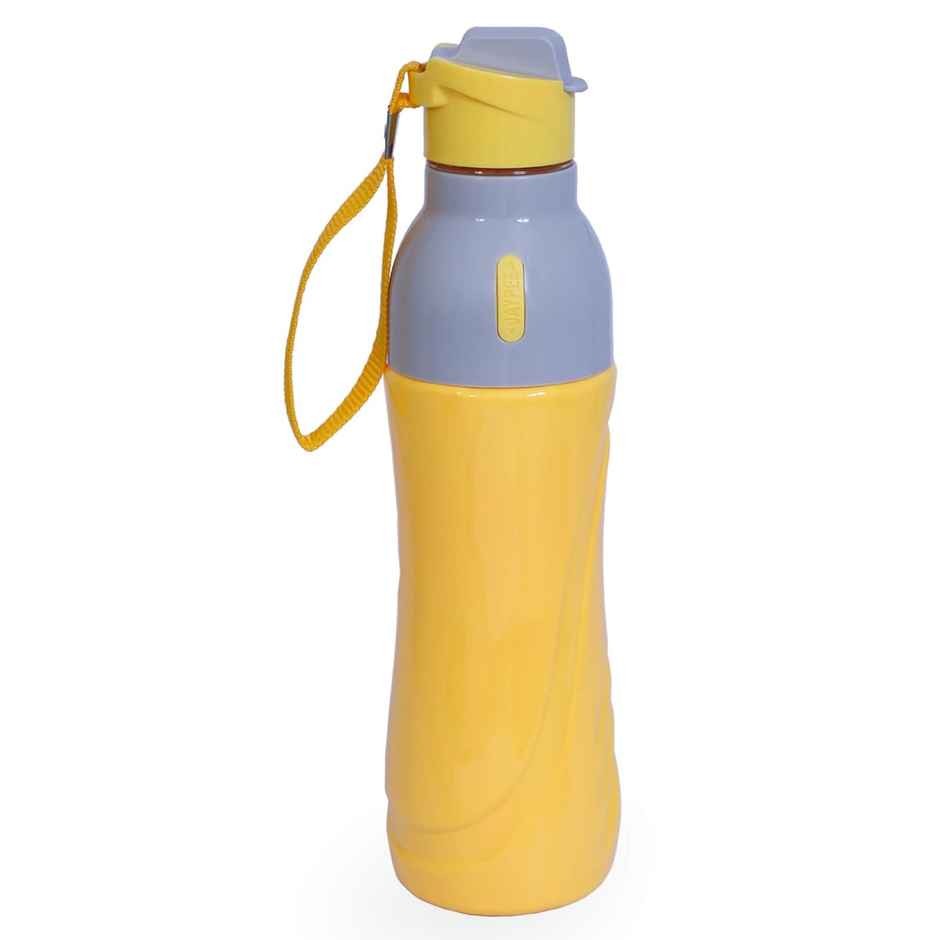 Jaypee Googly PU Insulated Fliptop Sipper Lid Water Bottle for kids | Yellow | 650ml