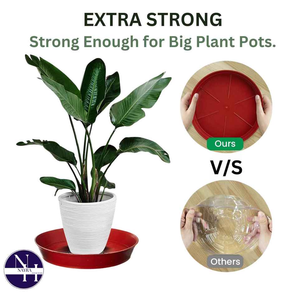 Nayra Plastic Plant Tray / Saucer| 10 inch Terracotta Tray, Set of 10