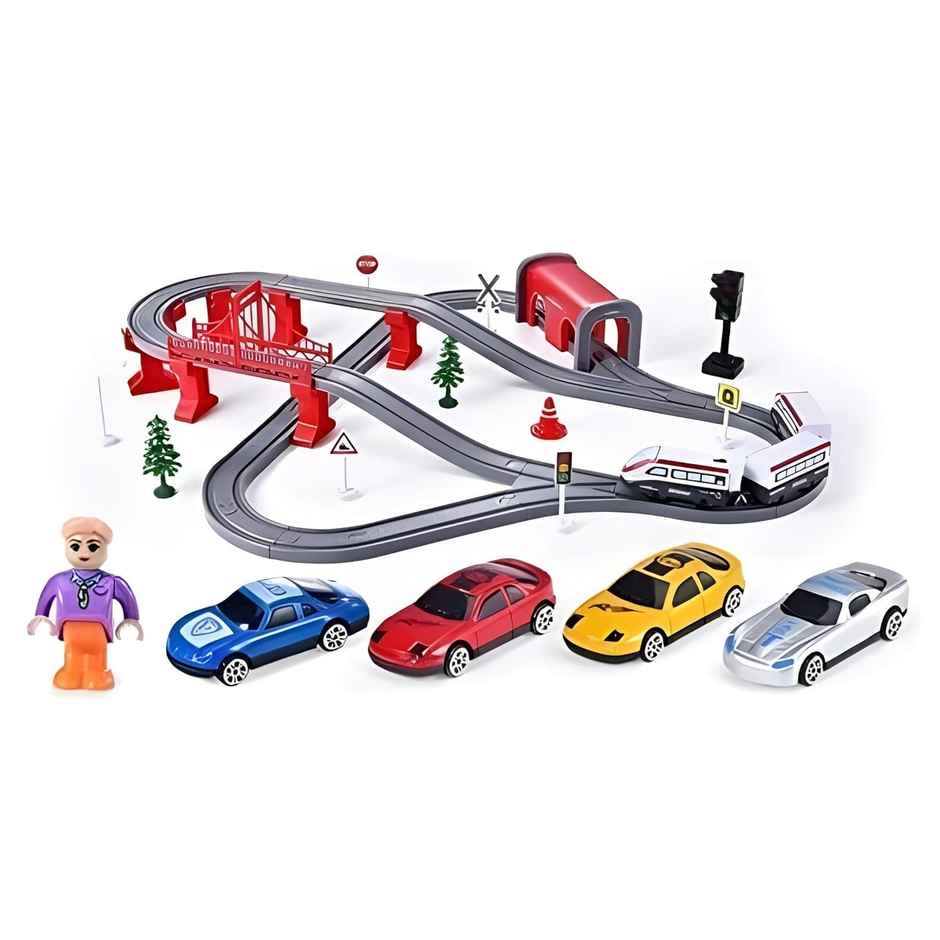Toyshine Diy 80Pcs Rc Electric Train Set With Track | For Kids of Age 3 and Above