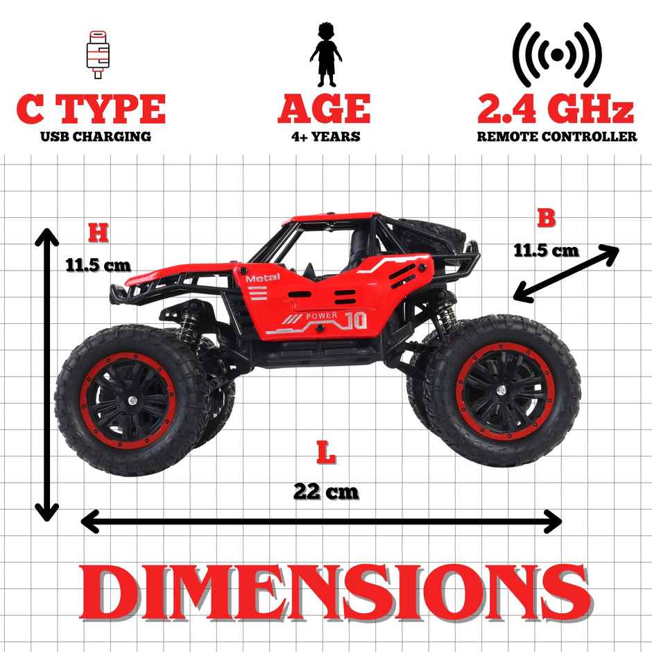 Race n Roll 2.4G Remote Control Rock Crawler Red