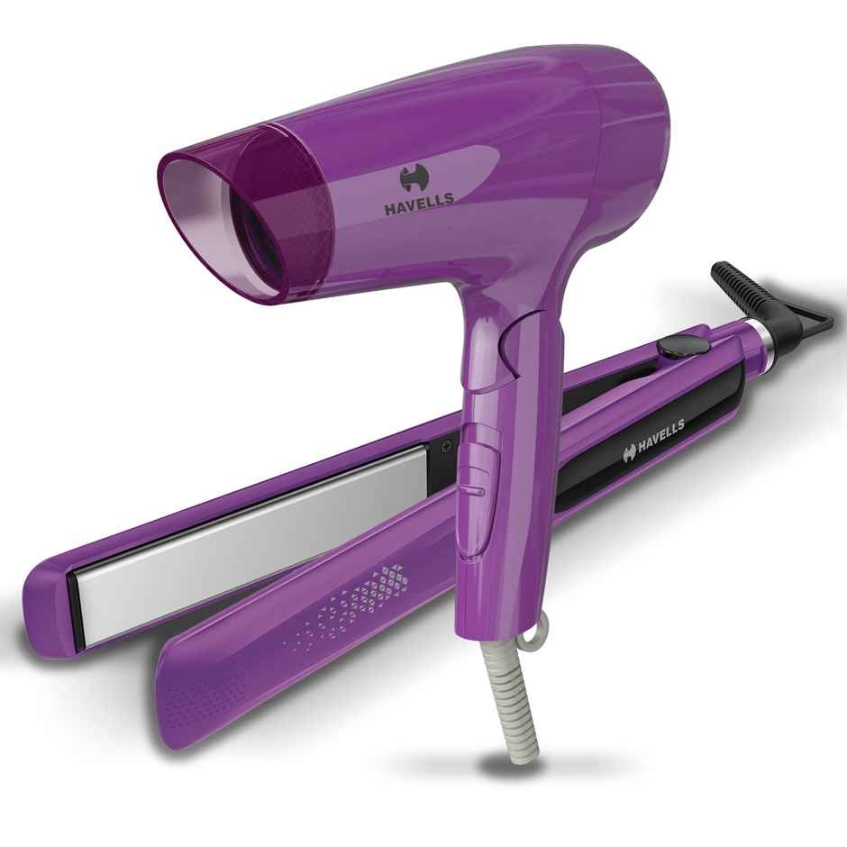 Havells HC4025 Hair Dryer and Hair Straightener Combo (Purple, 1200 W)
