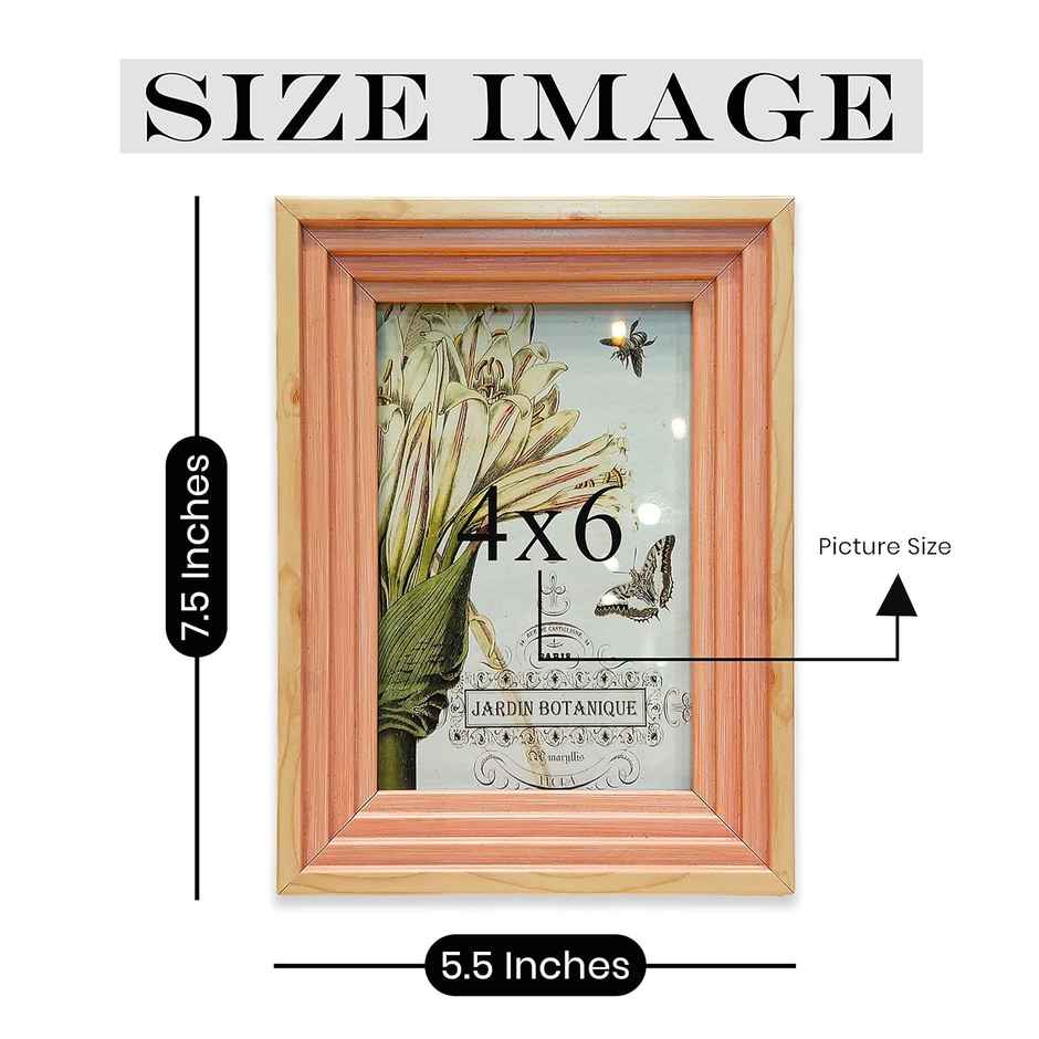 Art Street Premium 3D Table Top Photo Frame | Designer Picture Frames | Pink | Size 4 x 6 inch