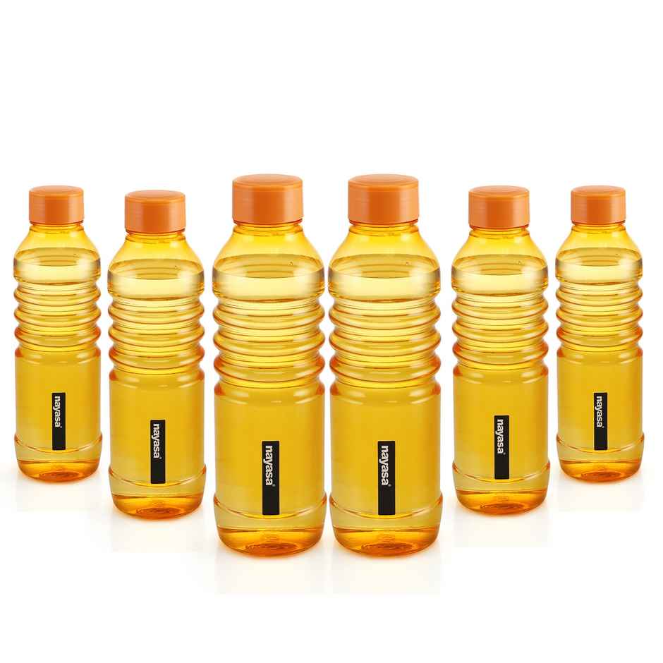 Nayasa Bumpy Plastic Water Bottle 1000 ml BPA Free Fridge Bottle | Orange