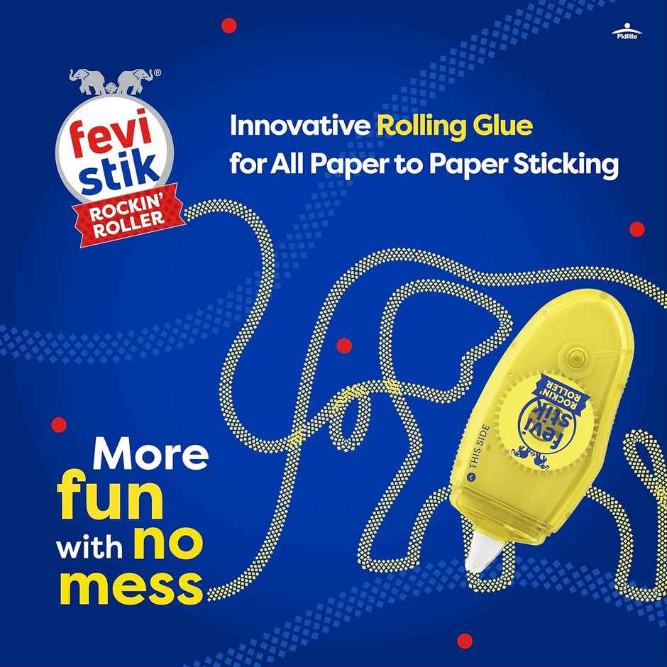 Fevistik Rockin' Roller - Adhesive Roller Mess Free Fevistik Easy To Use Adhesive