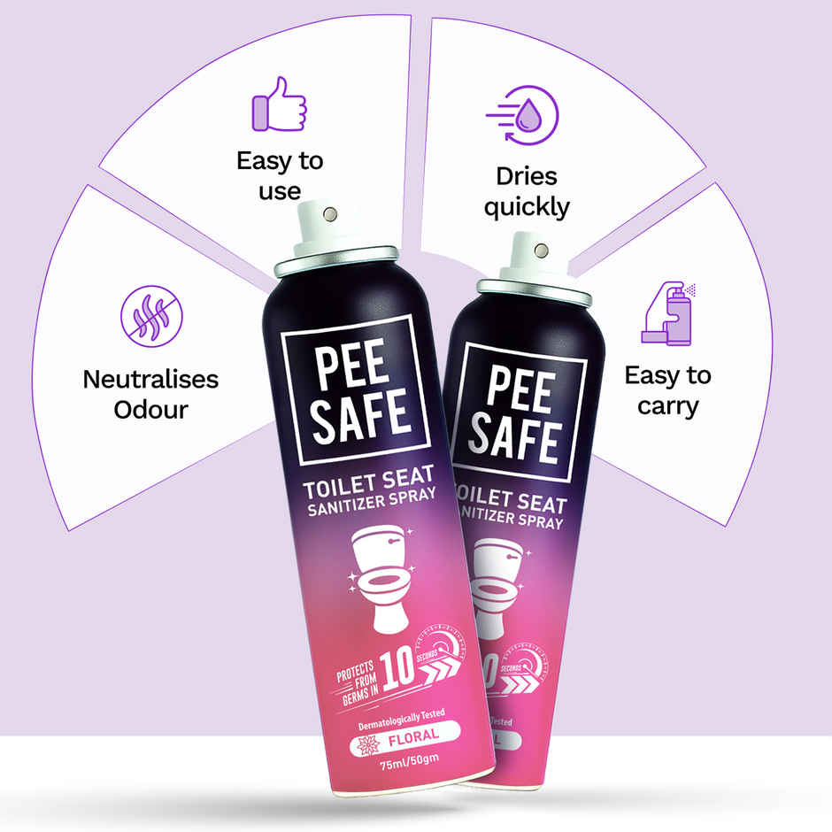 Pee Safe Toilet Seat Sanitizer Spray Floral Combo