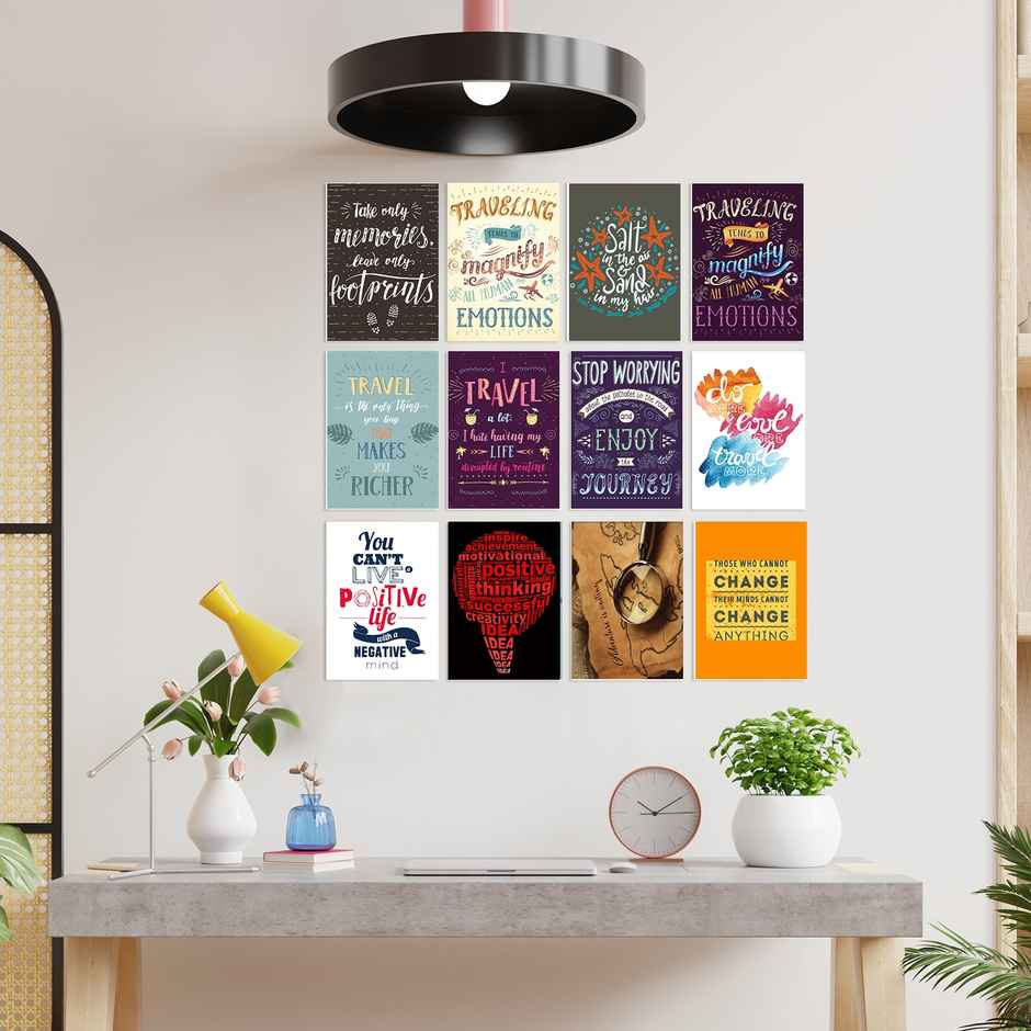 Paper Plane Design Motivational Wall Posters | Set of 12 | (29 cm x 21 cm) D9