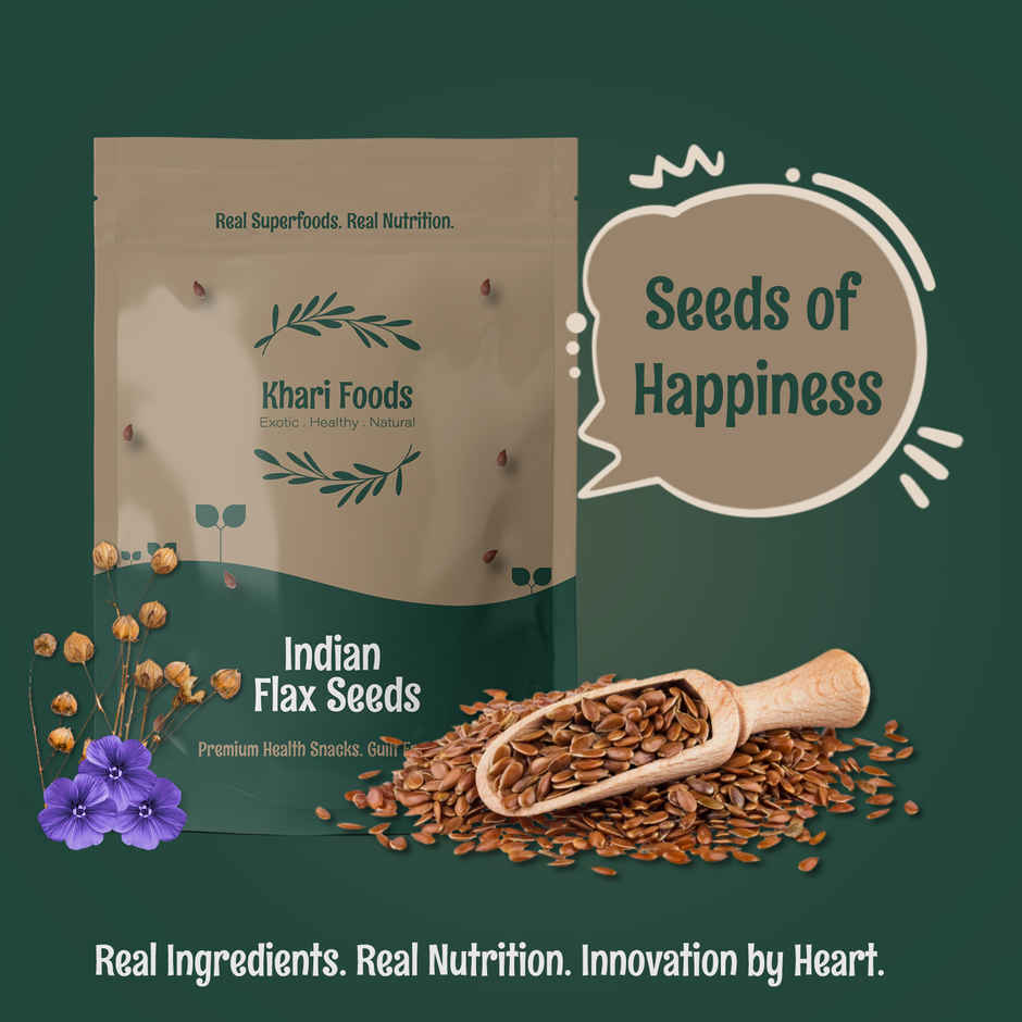 Khari Foods Premium Flax Seeds | Seeds for Eating | Source of Iron & Fibre