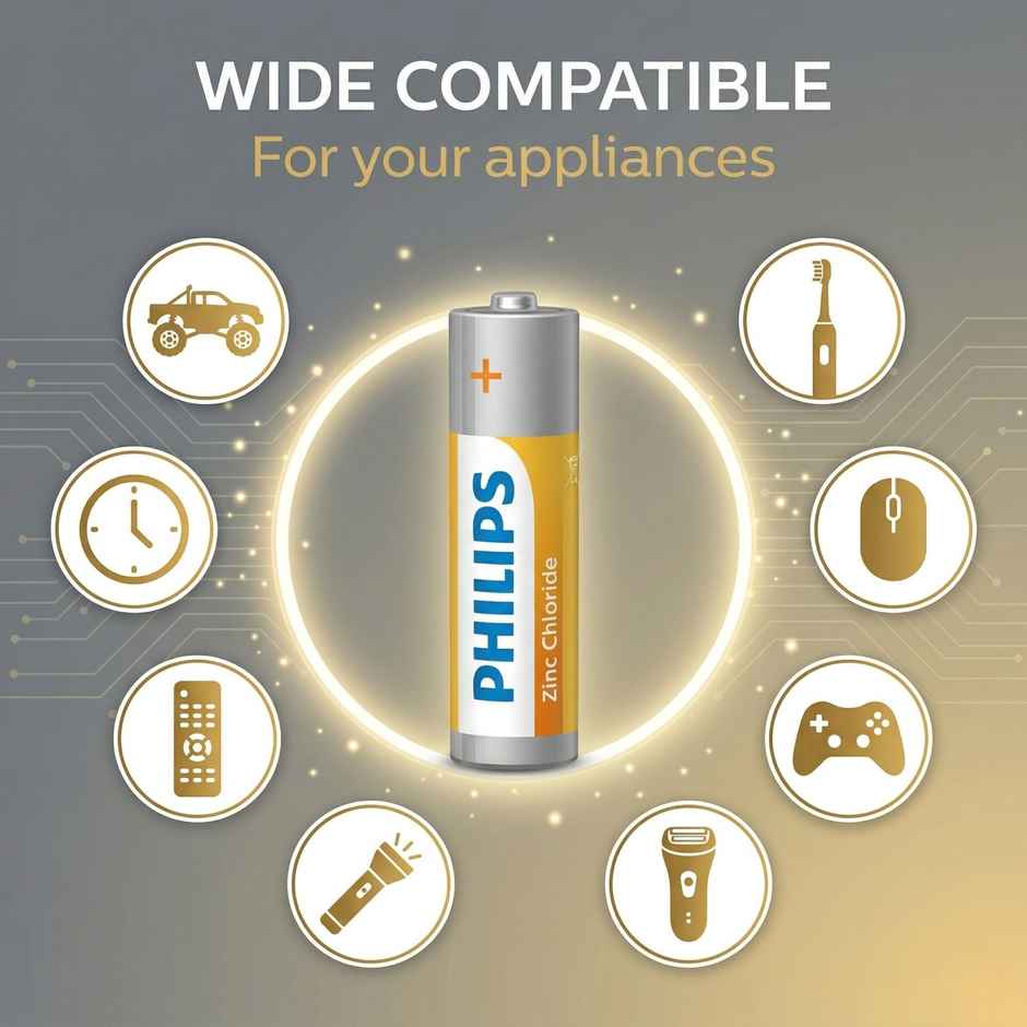 Philips R6G10B/94 AA Zinc Chloride Battery | 1.5V | Long Lasting | Leak Resistant 1.0 Piece