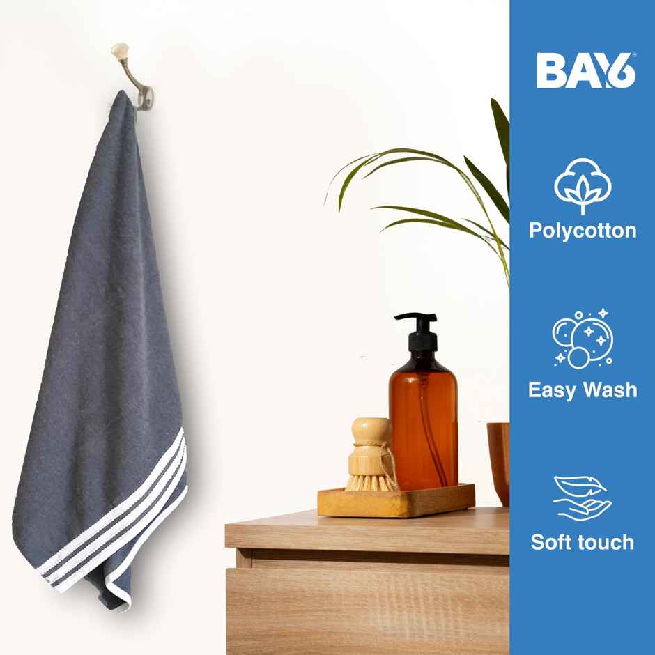 BAY6 Microfibre Moxy Bath Towel | 300 GSM | Grey - 70 x 140 cm