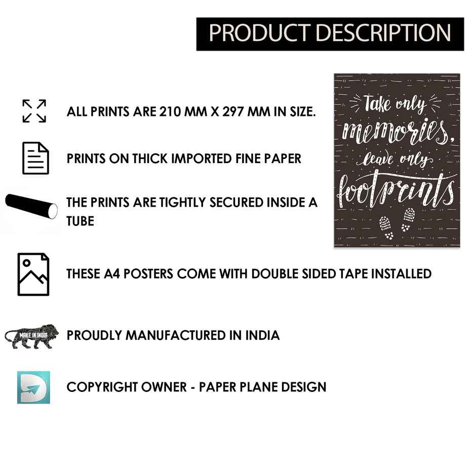 Paper Plane Design Motivational Wall Posters | Set of 12 | (29 cm x 21 cm) D9