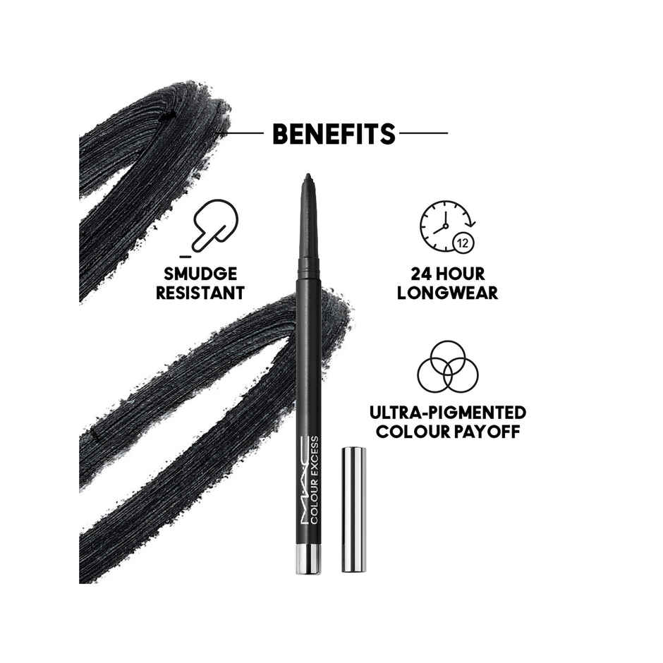 M.A.C. Colour Excess Gel Pencil Waterproof Eye Liner- Glide Or Die Kajal