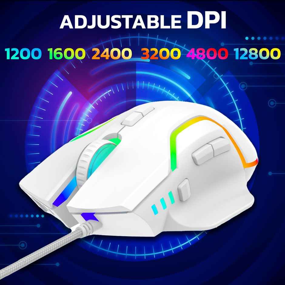 Ant Esports Gm320 Rgb Optical Wired Gaming Mouse, White