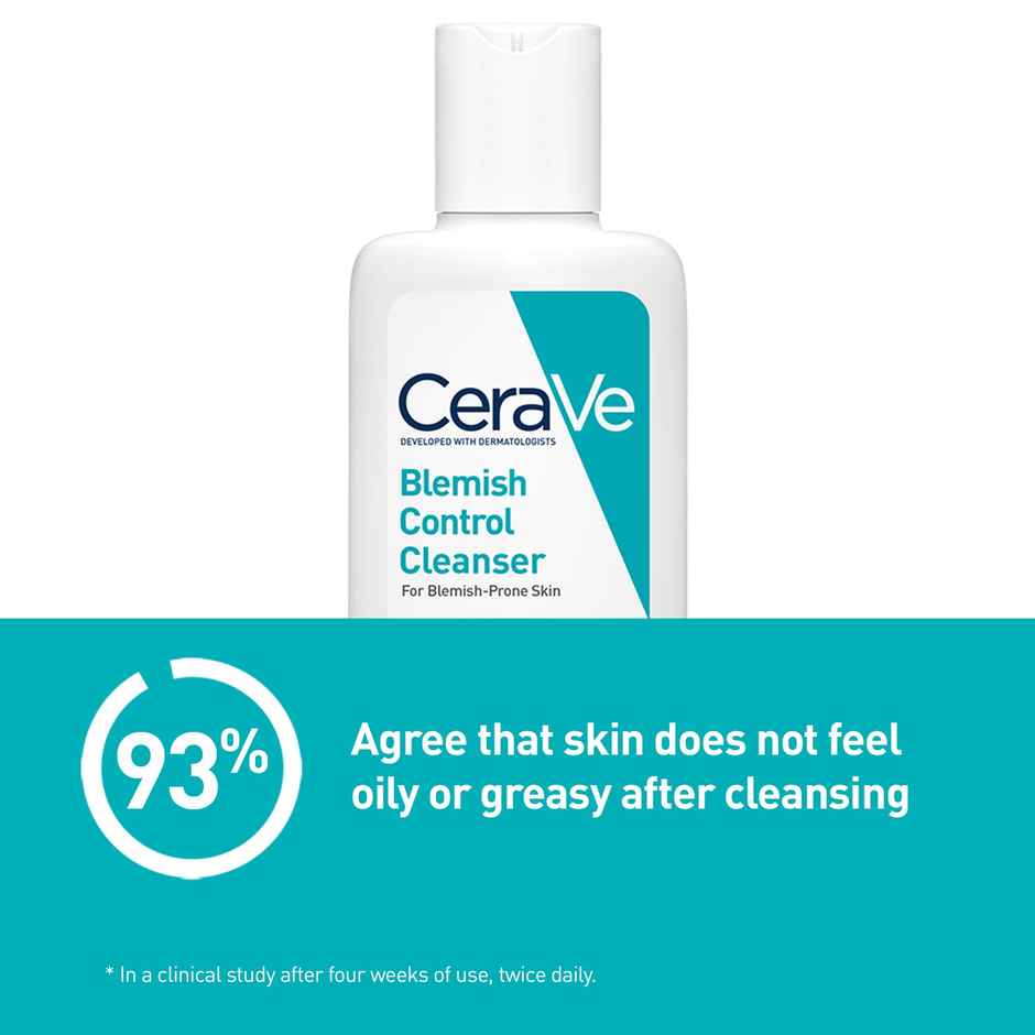 CeraVe Blemish Control Cleanser Face Wash With 2% Salicylic Acid & Niacinamide For Acne-Prone Skin