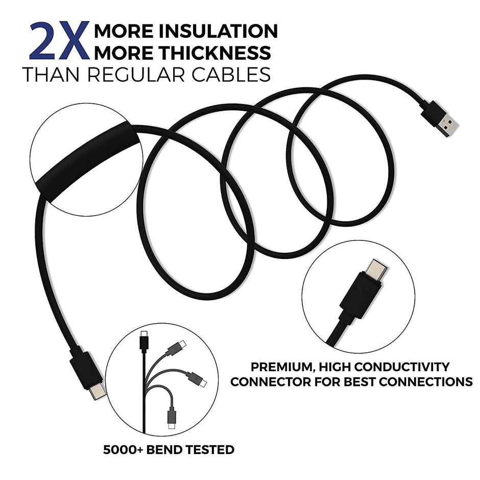 Ailkin USB to C Cable for Redmi Mi Xiomi & Type C Devices |1M| Black