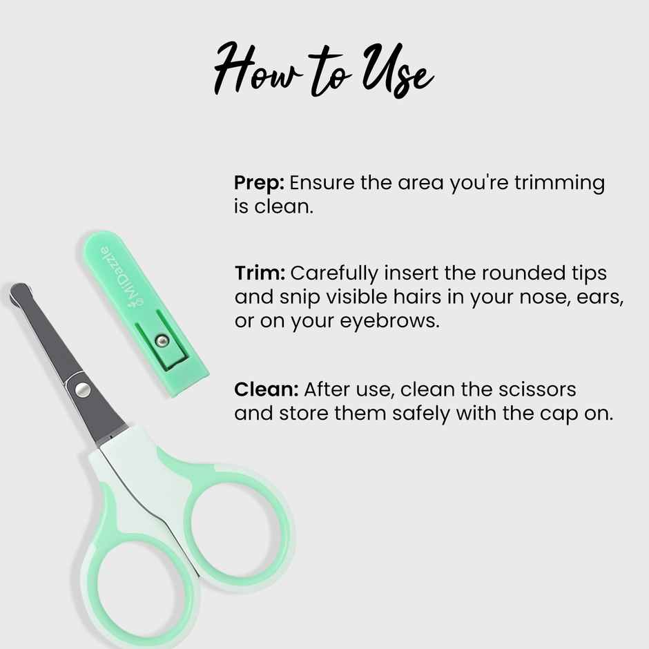 Midazzle Safety Scissor for Face | Precision Grooming Scissors with Rounded Tip | MISC5307