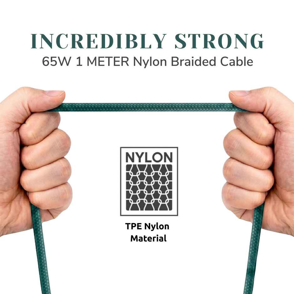 Philips DLC4130CT/94 65W USB Type-C to Type-C Fast Charging Cable | Nylon Braided | 1m