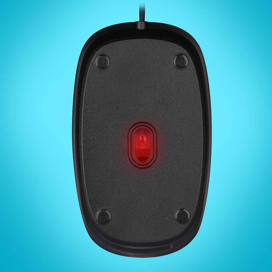 Zebronics Power Wired USB Mouse, 3-Button, 1200 DPI Optical Sensor, Plug & Play, for Windows/Mac - Black