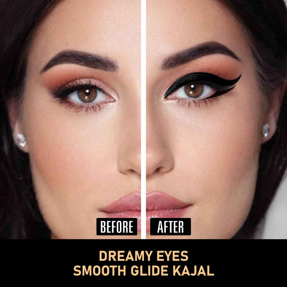 Mattlook Dreamy Eyes Smooth Glide Kajal with Sharpener | 24H Long Lasting | Deep Black