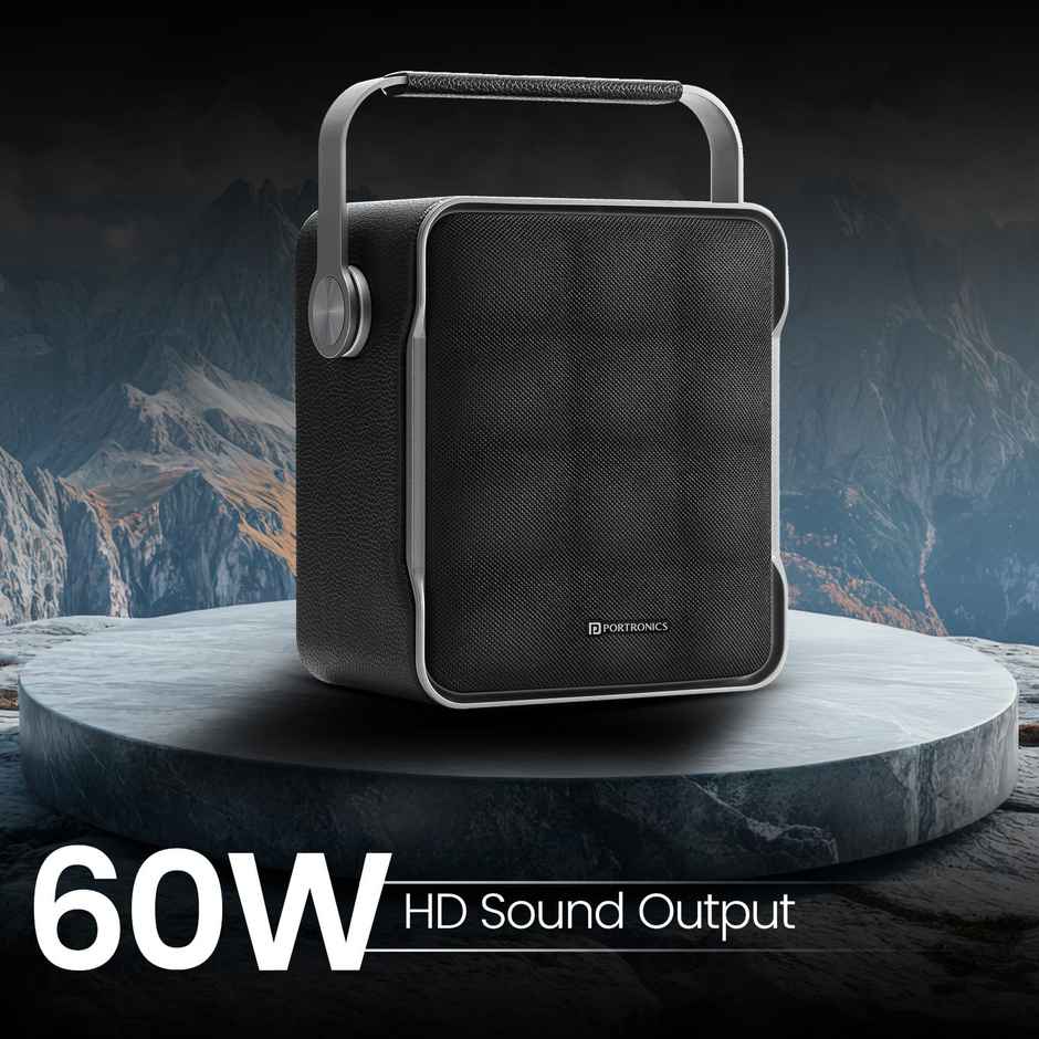 Portronics Harmony II 60W HD Sound Portable Bluetooth 5.3V Speaker | Type-C | Grey