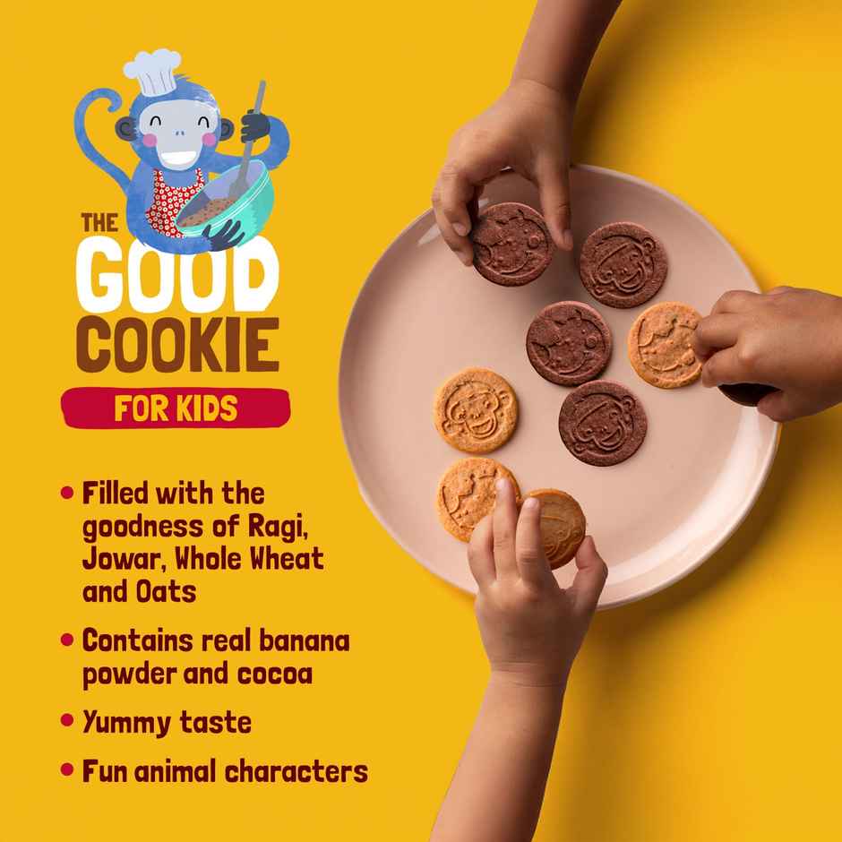 Slurrp Farm No Maida No Palm Oil Banana Oat Cookies | Yummy Biscuits For Kids (1pc) & Slurrp Farm No Maida No Palm Oil Choco Ragi Cookies | Yummy Biscuits For Kids (1pc) Combo    