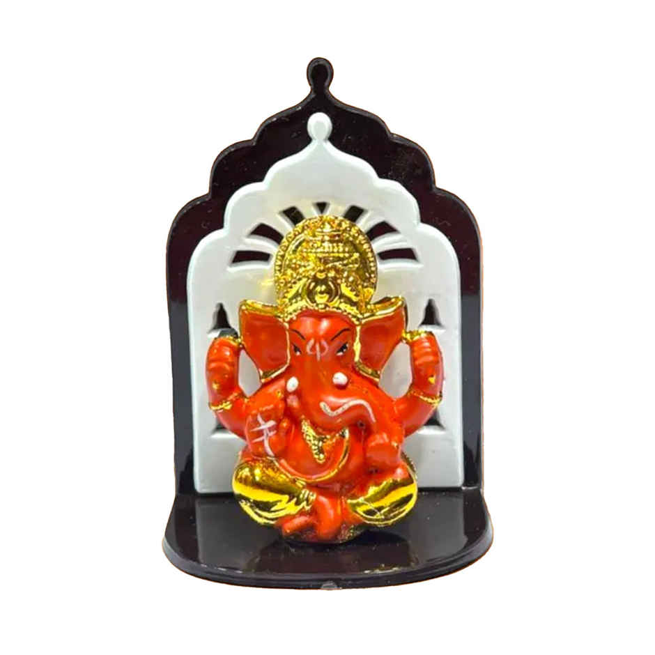 Red Ganpati Murti | 4 inch | House Of Festivals