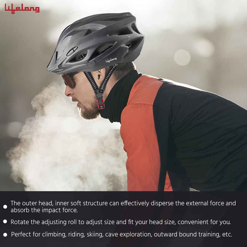 Lifelong Adjustable Cycling Helmet with Detachable Visor Light Weight Mountain Bike Cycle Helmet