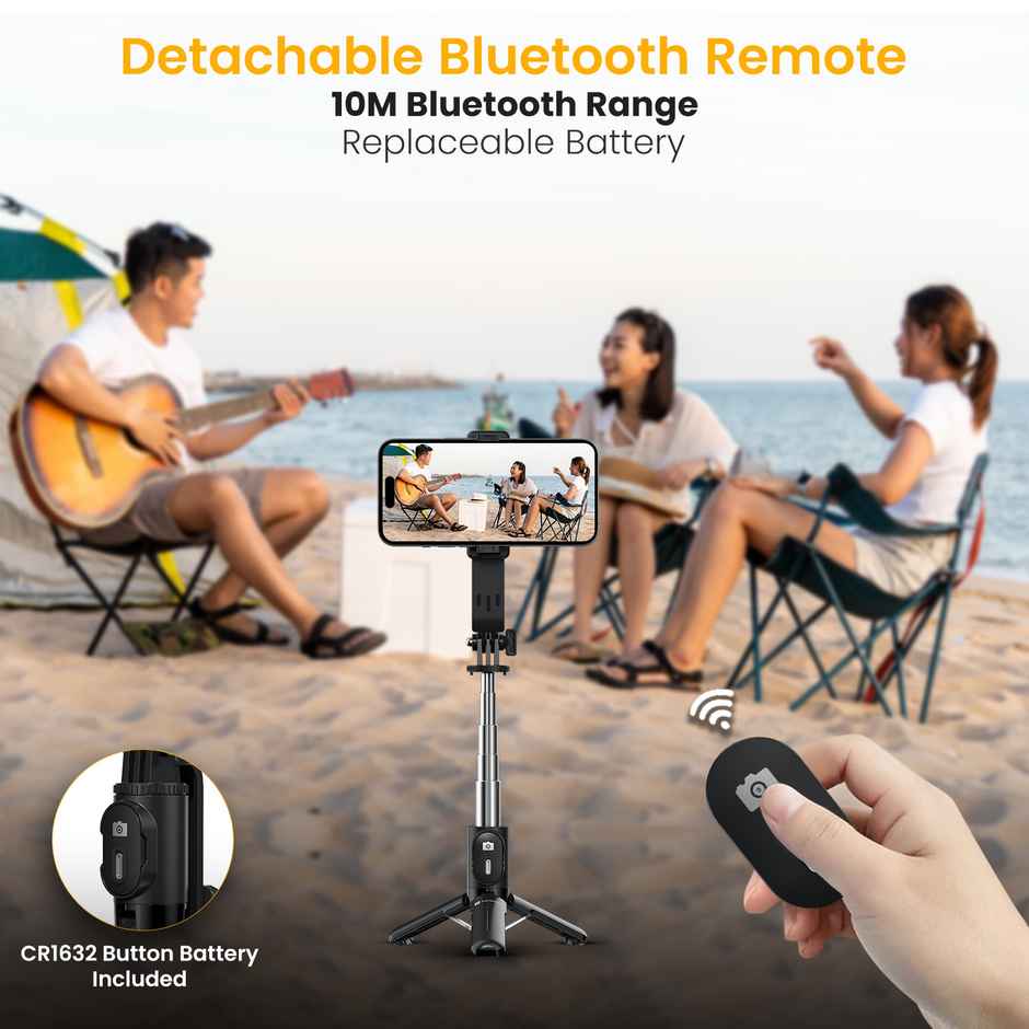 Portronics Lumistick Mini Adjustable Smart Selfiestick & Tripod