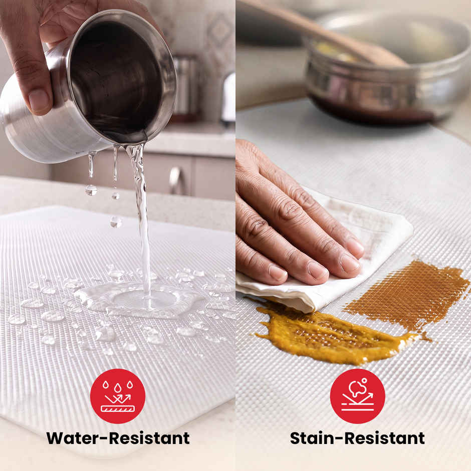 Senego Anti Slip Mat | 5 m | Shelf Liner Mat for Kitchen/Cupboard/Drawers | 45 cm x 5 m | White | EVA, BPA Free