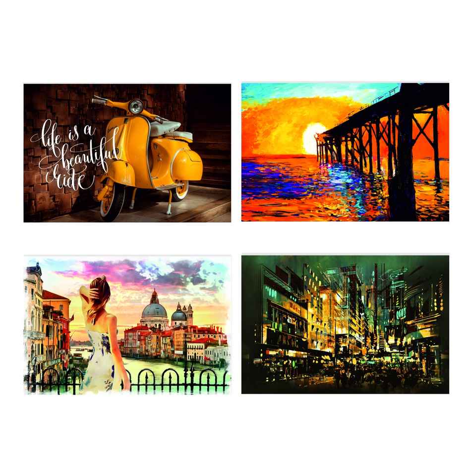 Paper Plane Design Travel Theme Wall Posters | Set of 10 | (12 Inch x 18 Inch) D5