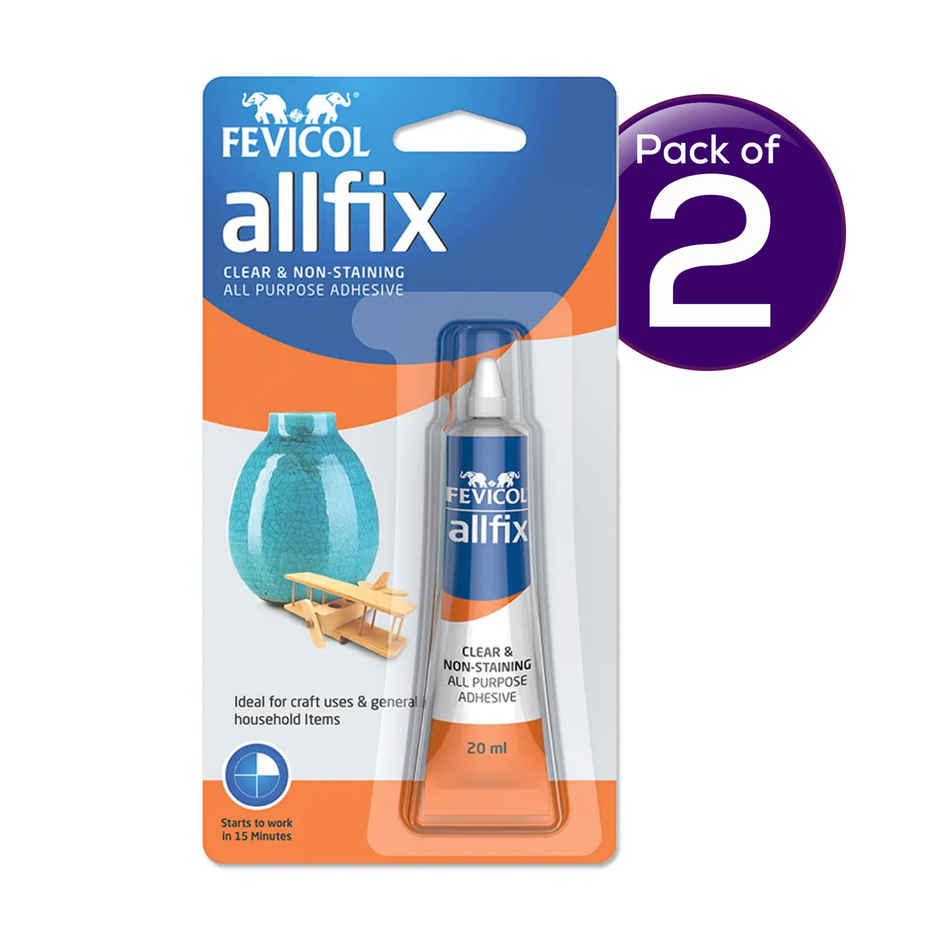 Fevicol Allfix Clear and Non-Staining All Purpose Adhesive (20 ml) Combo