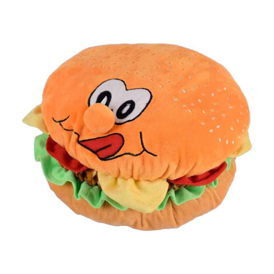 Dearjoy Cute Burger Soft Toy And Pillow Orange - Length 32Cm