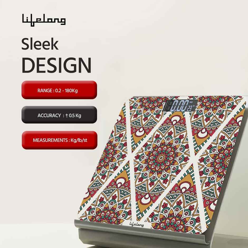 Lifelong Bloom LLWS54 Body Weighing Scale (Indian Cultural Series - Rajasthan Rural) LCD Display