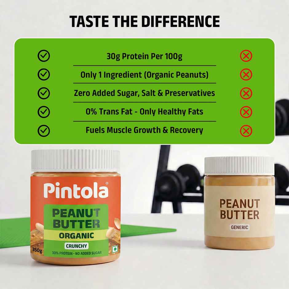 Pintola Organic Unsweetened Peanut Butter Crunchy