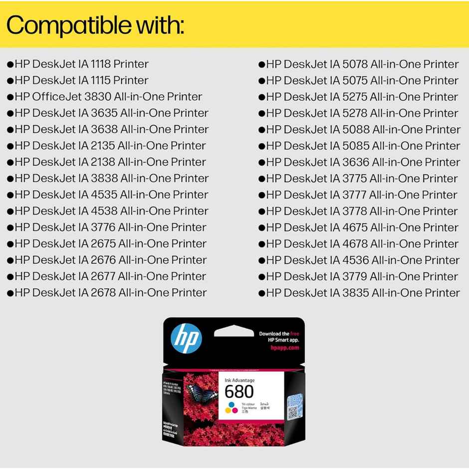 HP 680 Tri-color Original Ink Advantage Cartridge