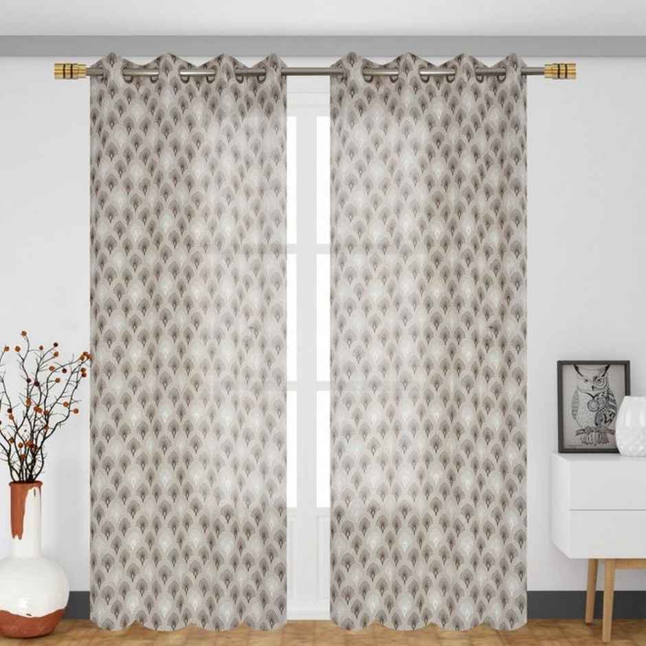 Florida Mimosa 9 Feet Sheer Curtains for Living Room Bedroom Balcony Brown