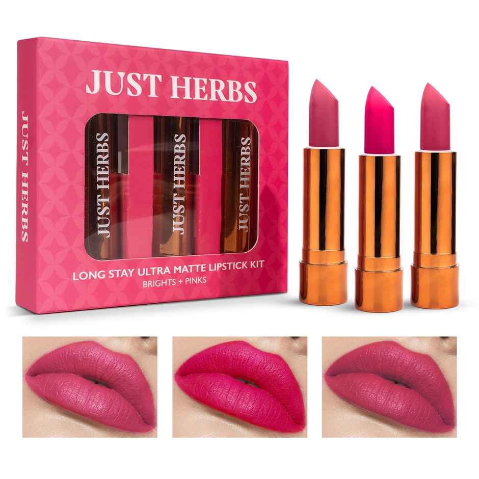 Just Herbs Long Stay Ultra Matte Lipstick - Brights & Pink
