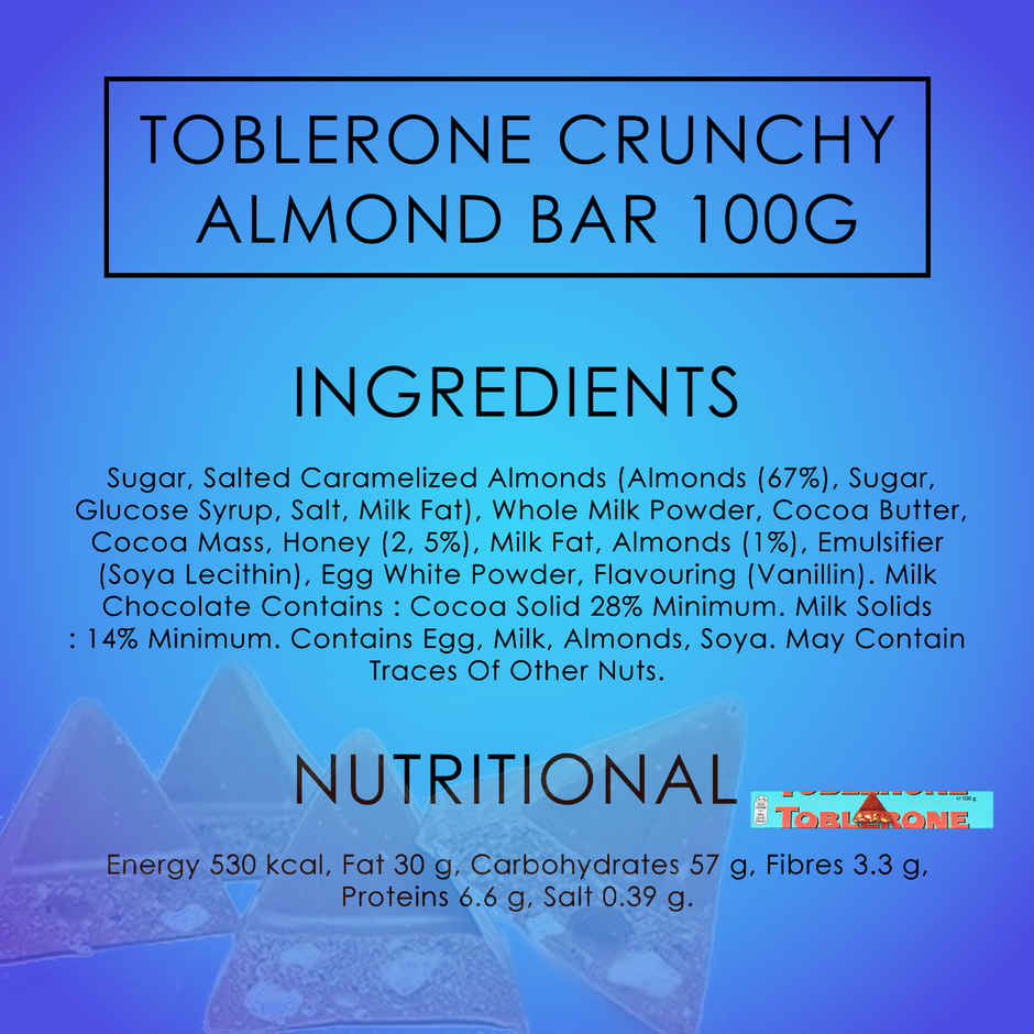 Toblerone Crunchy Almonds Chocolate Bar